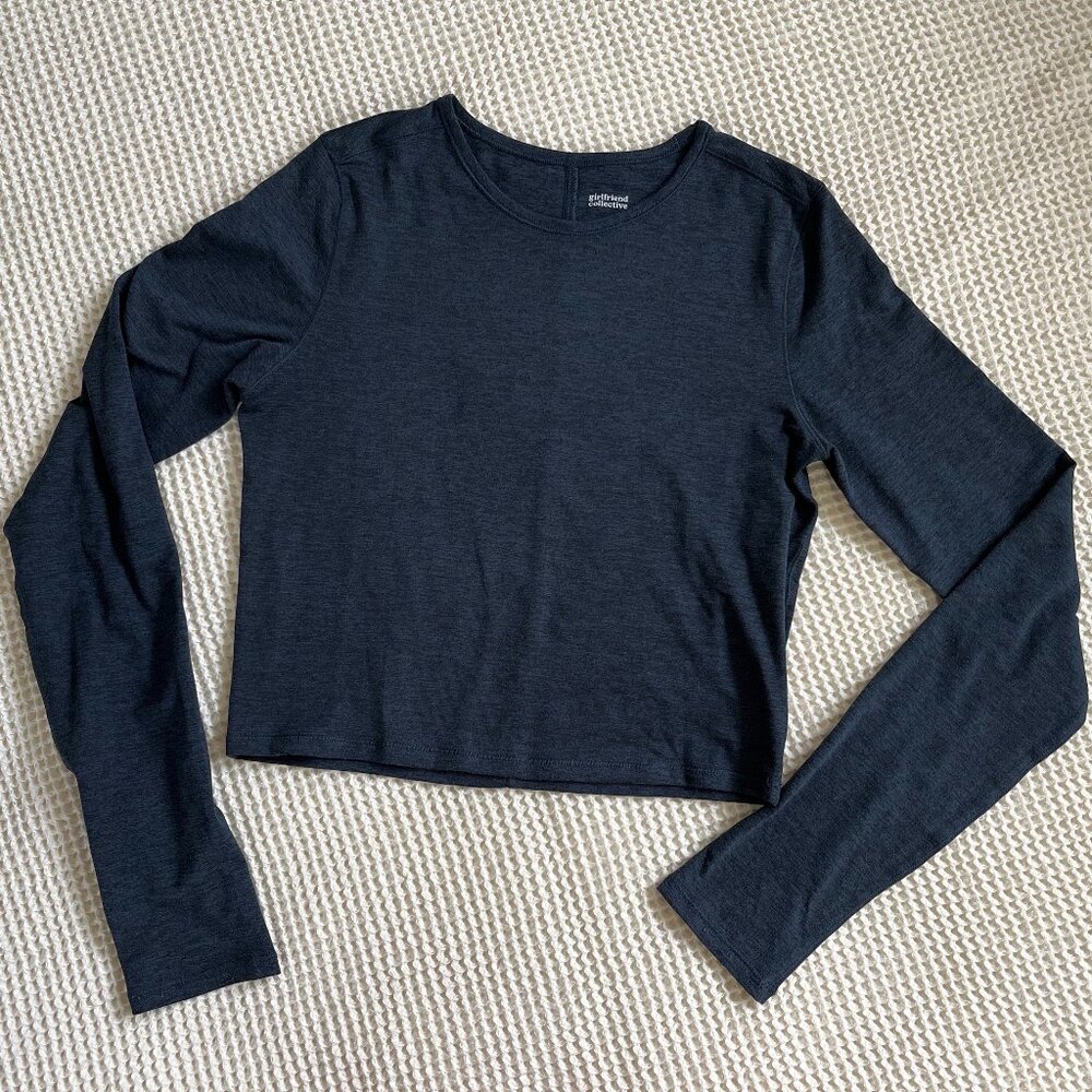 Girlfriend Collective Midnight ReSet Cropped Long Sleeve -- S